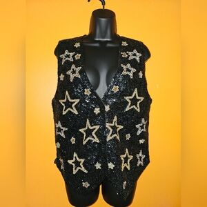 Fashion Fantasy Beaded Sequin Vintage 80s Vest